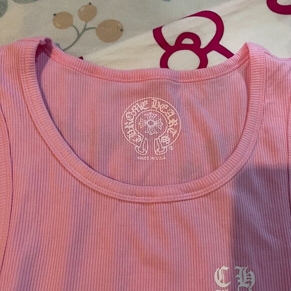 Chrome Hearts Sanskrit Print Pink Ribbed Vest - Picture 2 of 7